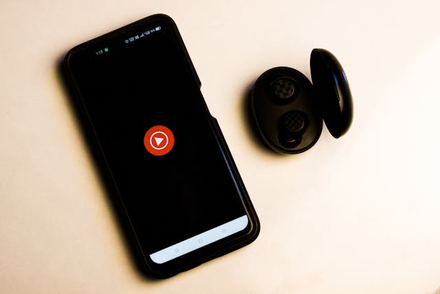 Listening to an audiobook on the go